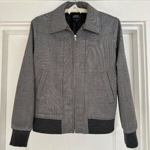 A.P.C. Black and Grey Houndstooth Laurel Jacket